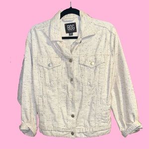 BDG Cream Speckled Denim jacket